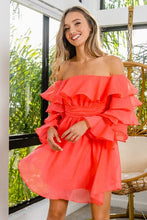 Load image into Gallery viewer, Coral Ruched Dress
