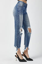 Load image into Gallery viewer, (In Store) RISEN High Waist Distressed Frayed Hem Cropped Straight Jeans
