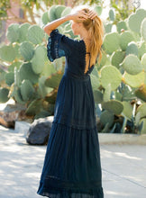 Load image into Gallery viewer, Navy Blue Lace Maxi Dress

