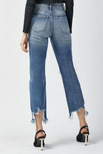 Load image into Gallery viewer, (In Store) RISEN High Waist Distressed Frayed Hem Cropped Straight Jeans
