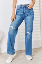 Load image into Gallery viewer, (In-Store) Judy Blue Full Size High Waist Distressed Straight-Leg Jeans
