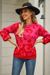 In Store Woven Leopard Sweater