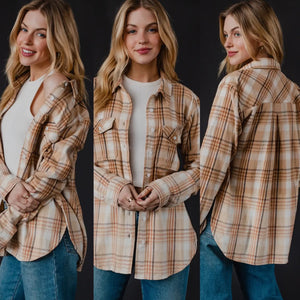 Brown and Tan Plaid Flannel