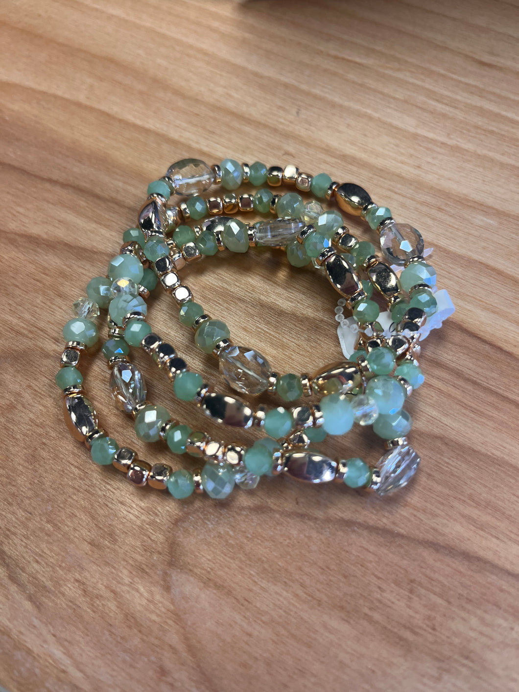 Mint Green & Gold bracelet set