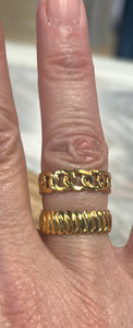 Double Band Gold Link Ring