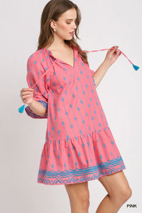 Pink and Blue Ruffle Dress (Plus)