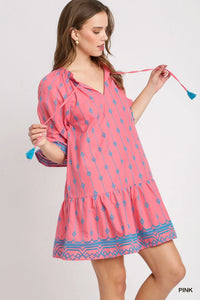 Pink and Blue Ruffle Dress