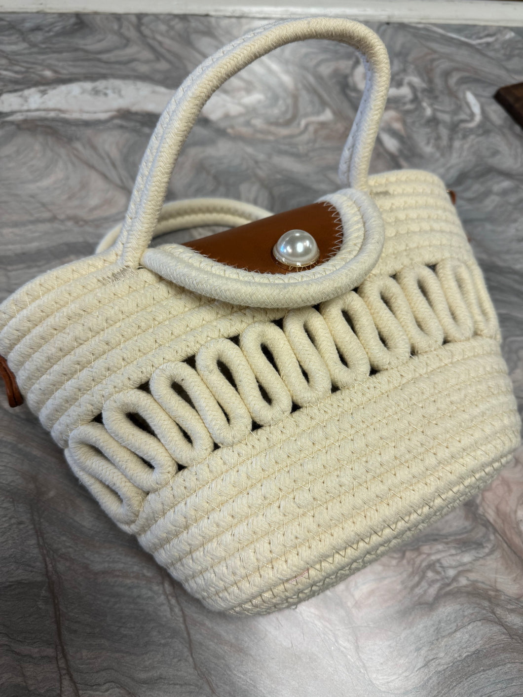 Beachy Babe Mini Bag with Leather Detailing