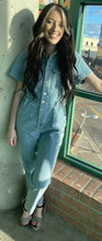 Load image into Gallery viewer, Light Wash Denim Jumpsuit
