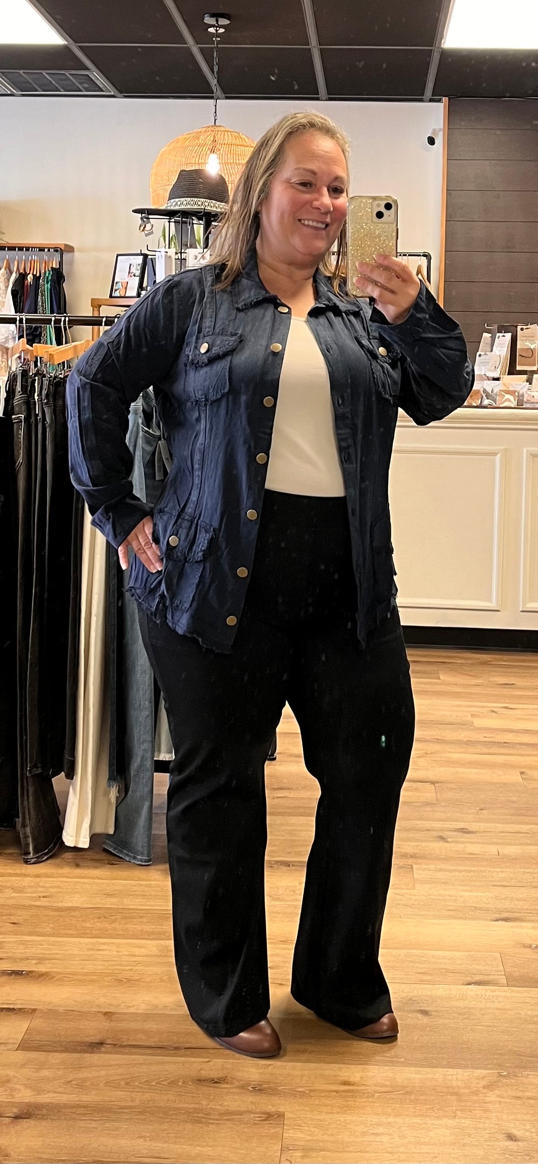 Midnight Crop Pull On Pants