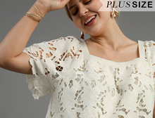 Load image into Gallery viewer, White Lace Short Sleeve Blouse
