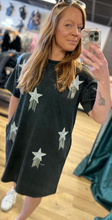 Load image into Gallery viewer, Sequin Star T-Shirt Dress
