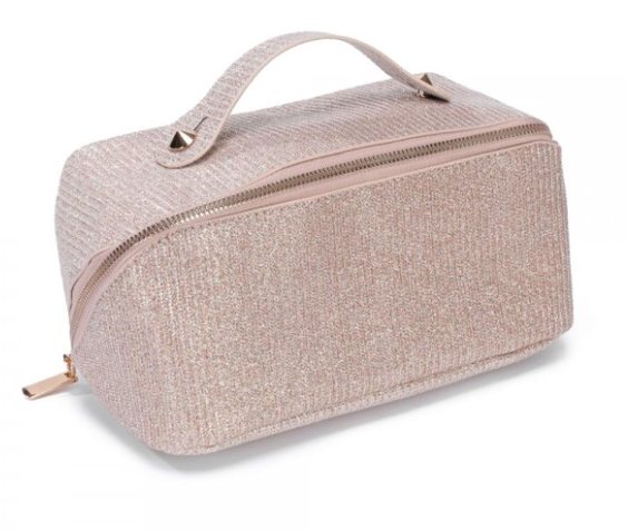 Rose Glitter Makeup Travel Bag