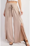 Taupe Wrap Tie Drawstring Pants