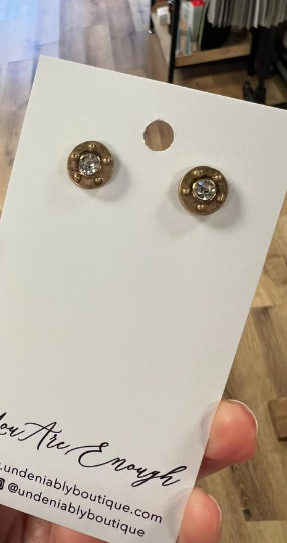 Round Gold Stud Earrings