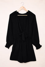 Load image into Gallery viewer, Tied Flounce Sleeve Plunge Romper
