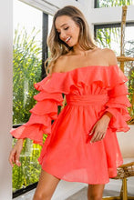 Load image into Gallery viewer, Coral Ruched Dress
