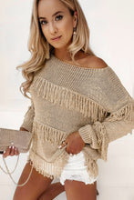 Load image into Gallery viewer, Fringe Detail Long Sleeve Sweater
