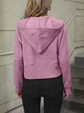 Load image into Gallery viewer, Zip-Up Raglan Sleeve Hoodie with Pocket
