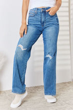 Load image into Gallery viewer, Judy Blue Full Size High Waist Distressed Straight-Leg Jeans

