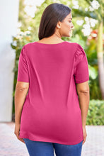 Load image into Gallery viewer, Plus Size Square Neck Puff Sleeve Tee
