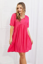 Load image into Gallery viewer, BOMBOM Another Day Swiss Dot Casual Dress in Fuchsia
