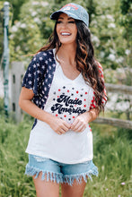 Load image into Gallery viewer, Stars and Stripes V-Neck Tee Shirt
