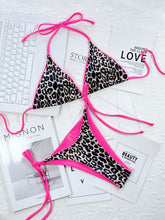 Load image into Gallery viewer, Leopard Print Halter Neck Tie Side Bikini Set
