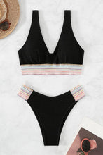 Load image into Gallery viewer, Contrast Textured High Cut Swim Set
