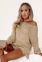 Load image into Gallery viewer, Fringe Detail Long Sleeve Sweater
