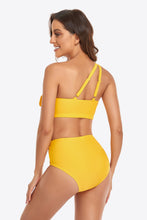 Load image into Gallery viewer, Ruffled One-Shoulder Buckled Bikini Set
