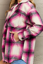 Load image into Gallery viewer, Oversized Plaid Shacket in Magenta
