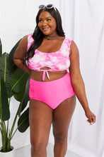 Load image into Gallery viewer, Marina West Swim Sanibel Crop Swim Top and Ruched Bottoms Set in Pink
