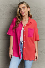 Load image into Gallery viewer, Two-Tone Button Front Dropped Shoulder Shirt
