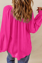 Load image into Gallery viewer, Notched Neck Lantern Sleeve Blouse
