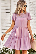 Load image into Gallery viewer, Smocked Puff Sleeve Tiered Mini Dress
