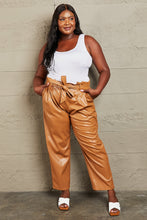 Load image into Gallery viewer, Faux Leather Paperbag Waist Pants
