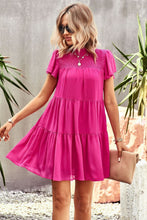 Load image into Gallery viewer, Smocked Puff Sleeve Tiered Mini Dress
