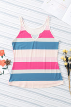 Load image into Gallery viewer, Striped Notched Neck Tank
