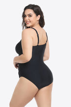 Load image into Gallery viewer, Plus Size Sleeveless Plunge One-Piece Swimsuit
