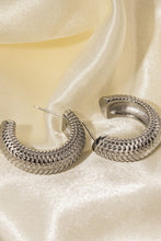 Load image into Gallery viewer, Stainless Steel Scale C-Hoop Earrings
