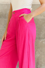 Load image into Gallery viewer, And The Why In The Mix Full Size Pleated Detail Linen Pants in Hot Pink
