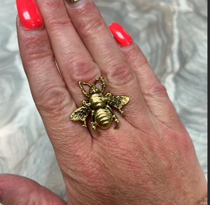 Yochi 22K Gold Plated Bee Ring