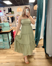 Load image into Gallery viewer, Olive Open Back Sundress
