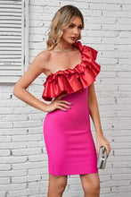 Load image into Gallery viewer, Ruffled One-Shoulder Bodycon Dress
