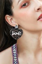 Load image into Gallery viewer, LOVE Beaded Heart Earrings
