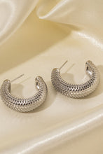 Load image into Gallery viewer, Stainless Steel Scale C-Hoop Earrings
