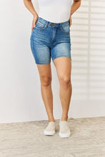Load image into Gallery viewer, Judy Blue Full Size Tummy Control Double Button Bermuda Denim Shorts
