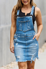 Load image into Gallery viewer, RISEN Olivia Denim Overall Mini Dress
