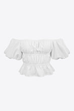 Load image into Gallery viewer, Square Neck Balloon Sleeve Cropped Blouse
